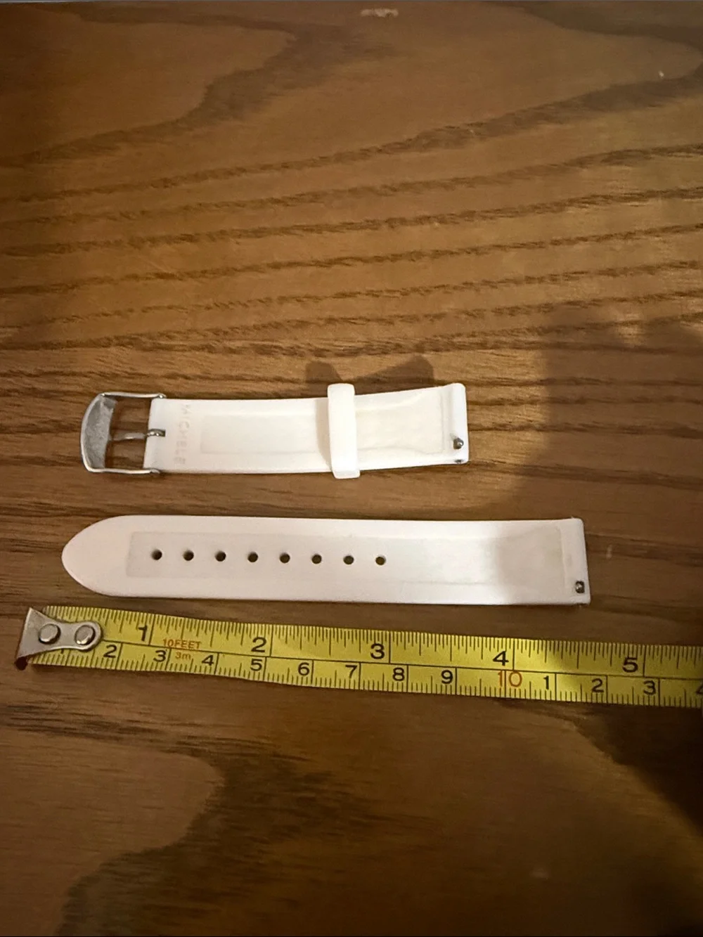 Michele White Silicone Watch Strap with Embossed Logo